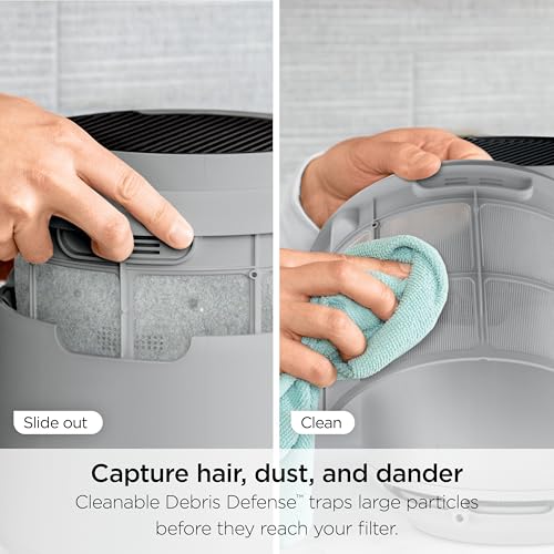 Shark NeverChange Compact Pro Air Purifier – Long-Lasting HEPA Filtration for Dust, Smoke, Allergies & Pets, Up to 250 sq ft, HP071BRN