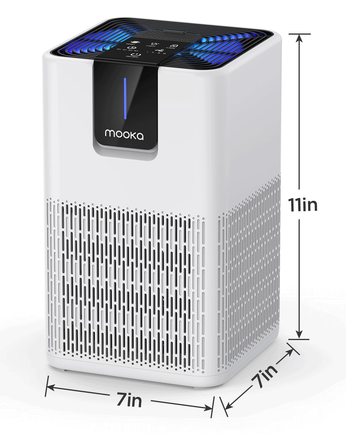 MOOKA H13 HEPA Air Purifier – Large Room Coverage up to 1250 sq ft, Quiet Sleep Mode with Aromatherapy, White