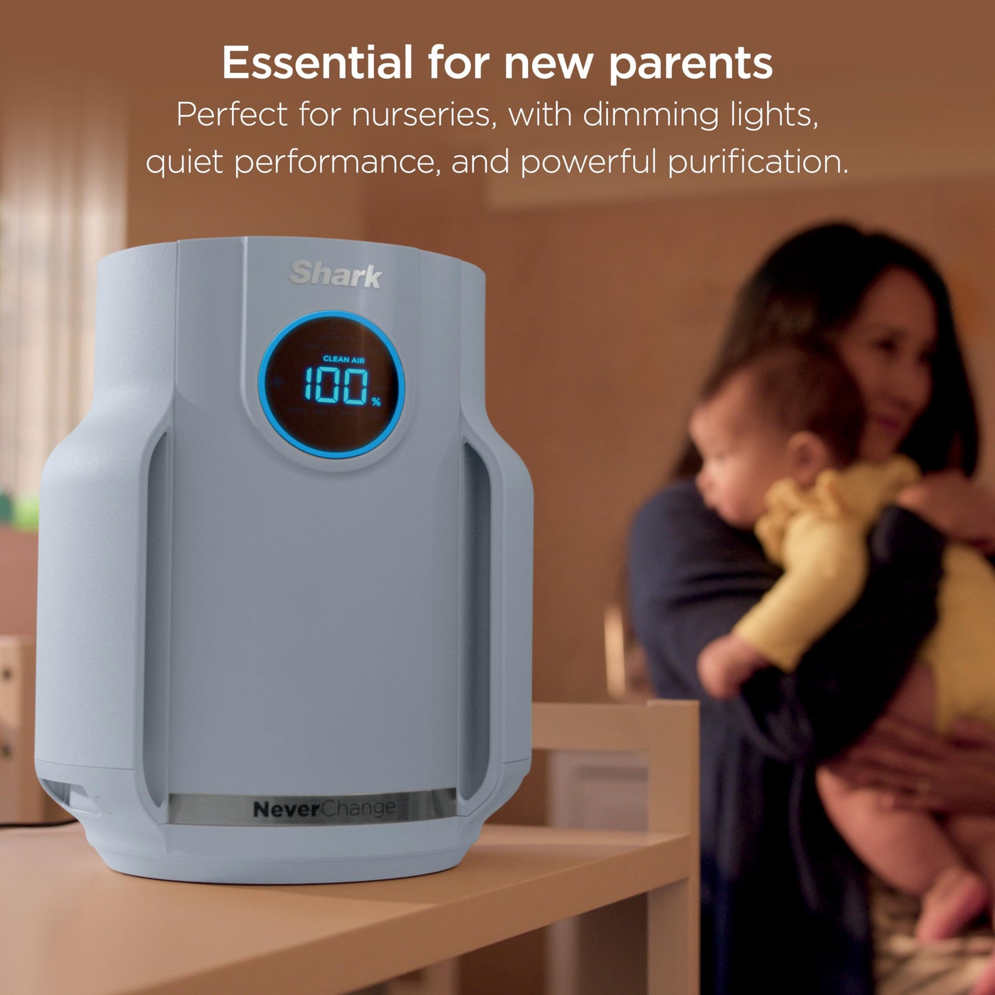 Shark NeverChange Compact Pro Air Purifier – Long-Lasting HEPA Filtration for Dust, Smoke, Allergies & Pets, Up to 250 sq ft, HP071BRN