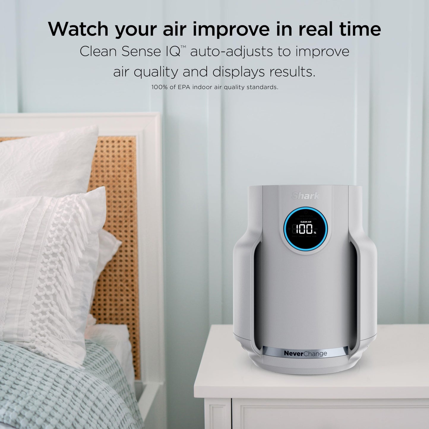 Shark NeverChange Compact Pro Air Purifier – Long-Lasting HEPA Filtration for Dust, Smoke, Allergies & Pets, Up to 250 sq ft, HP071BRN