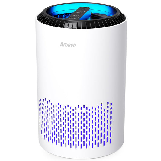 AROEVE MK01 HEPA Air Purifier – 3-Layer Filtration for Bedrooms & Small Rooms, Removes Smoke, Dust, Allergies & Odors with Sleep Mode (White)